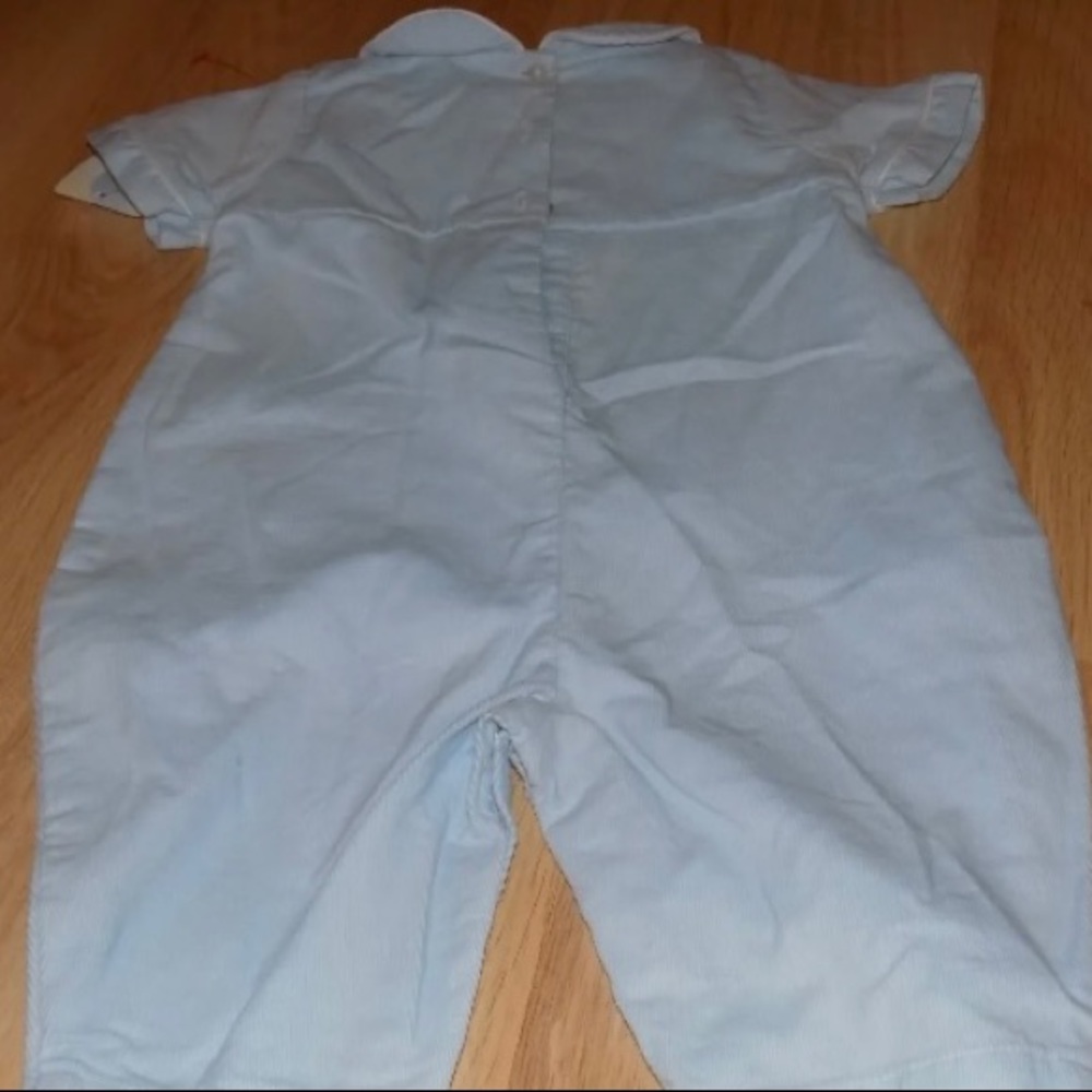 Size 3 Months Petit Ami Light Blue Corduroy One-Piece Romper BRADEN Embroidered - Picture 5 of 5